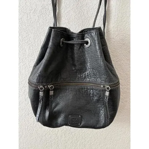 VTG Leather Backpack Purse The Sak Drawstring - Picture 1 of 8